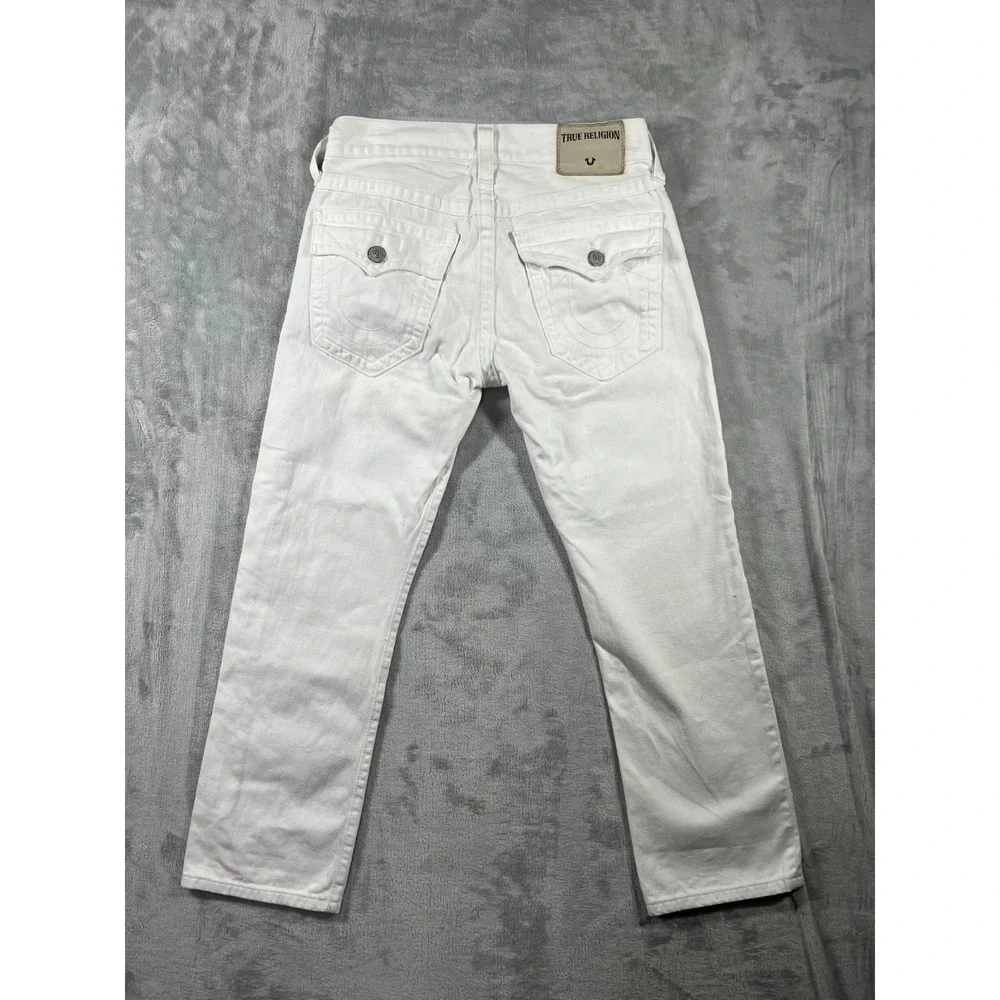 Vintage True Religion Jeans Mens 29 Ricky Relaxed Straight White Made in USA